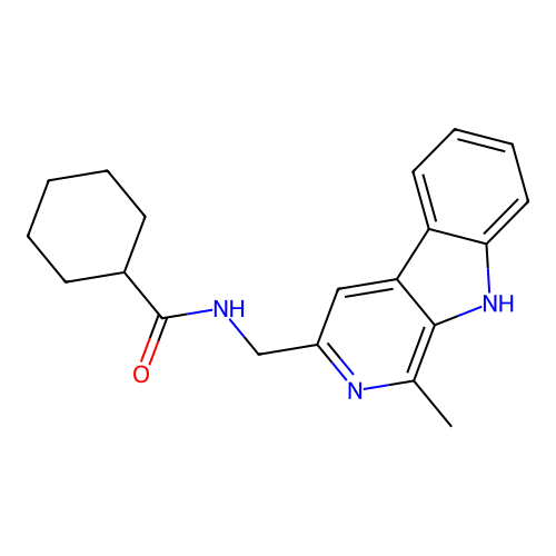 9H-Pyrido(3,4-b)indole, 3-cyclohexanecarboxamidomethyl-1-methyl- structure