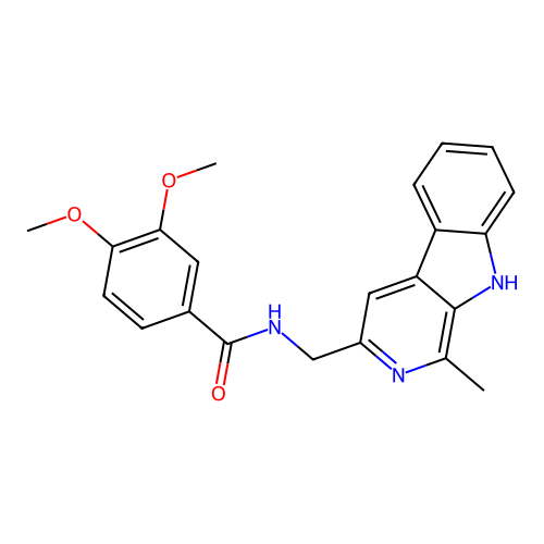 9H-Pyrido(3,4-b)indole, 3-(3,4-dimethoxybenzamidomethyl)-1-methyl- structure