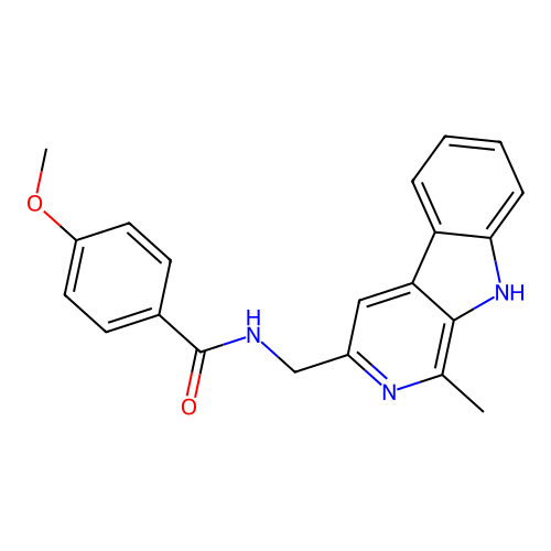 9H-Pyrido(3,4-b)indole, 3-(4-methoxybenzamidomethyl)-1-methyl- structure