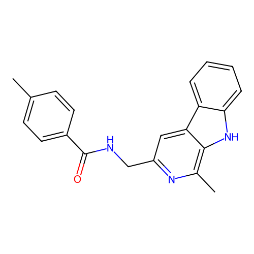 9H-Pyrido(3,4-b)indole, 1-methyl-3-(4-methylbenzamidomethyl)- structure