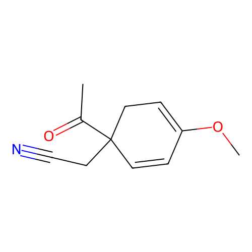 2-(1-Acetyl-4-methoxycyclohexa-2,4-dien-1-yl)acetonitrile structure