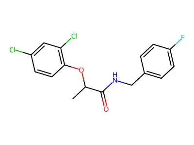 2-(2,4-dichlorophenoxy)-N-(4-fluorobenzyl)propanamide structure