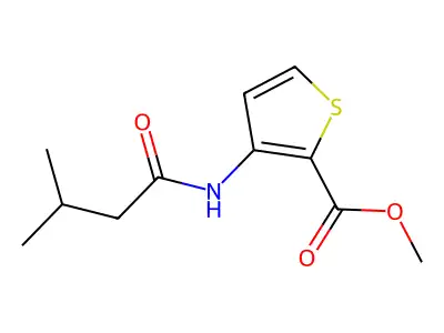 Methyl 3-(3-methylbutanoylamino)thiophene-2-carboxylate structure