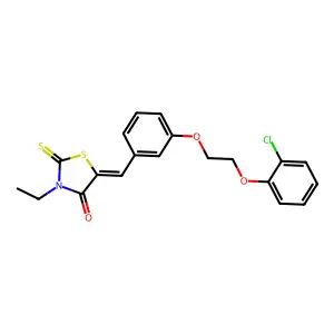 (5Z)-5-[[3-[2-(2-chlorophenoxy)ethoxy]phenyl]methylidene]-3-ethyl-2-sulfanylidene-1,3-thiazolidin-4-one structure