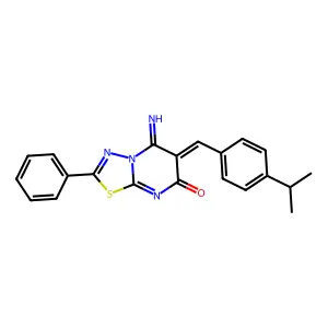 (6Z)-5-imino-2-phenyl-6-[(4-propan-2-ylphenyl)methylidene]-[1,3,4]thiadiazolo[3,2-a]pyrimidin-7-one structure