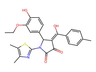 1-(4,5-dimethyl-1,3-thiazol-2-yl)-5-(3-ethoxy-4-hydroxyphenyl)-3-hydroxy-4-(4-methylbenzoyl)-2,5-dihydro-1H-pyrrol-2-one structure