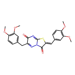 (2Z)-6-(3,4-dimethoxybenzyl)-2-(3,4-dimethoxybenzylidene)-7H-[1,3]thiazolo[3,2-b][1,2,4]triazine-3,7(2H)-dione structure