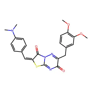 (2Z)-6-(3,4-dimethoxybenzyl)-2-[4-(dimethylamino)benzylidene]-7H-[1,3]thiazolo[3,2-b][1,2,4]triazine-3,7(2H)-dione structure