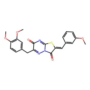 (2Z)-6-(3,4-dimethoxybenzyl)-2-(3-methoxybenzylidene)-7H-[1,3]thiazolo[3,2-b][1,2,4]triazine-3,7(2H)-dione structure