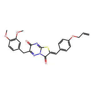 (2Z)-6-(3,4-dimethoxybenzyl)-2-[4-(prop-2-en-1-yloxy)benzylidene]-7H-[1,3]thiazolo[3,2-b][1,2,4]triazine-3,7(2H)-dione structure