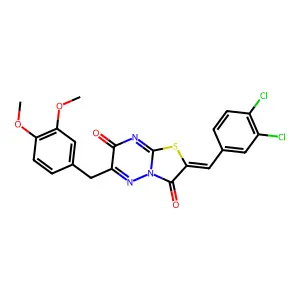 (2Z)-2-(3,4-dichlorobenzylidene)-6-(3,4-dimethoxybenzyl)-7H-[1,3]thiazolo[3,2-b][1,2,4]triazine-3,7(2H)-dione structure