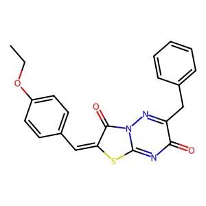 (2Z)-6-benzyl-2-(4-ethoxybenzylidene)-7H-[1,3]thiazolo[3,2-b][1,2,4]triazine-3,7(2H)-dione structure