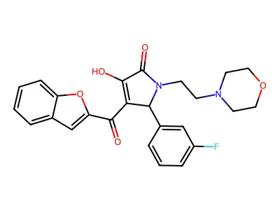 4-(1-benzofuran-2-carbonyl)-5-(3-fluorophenyl)-3-hydroxy-1-[2-(morpholin-4-yl)ethyl]-2,5-dihydro-1H-pyrrol-2-one structure