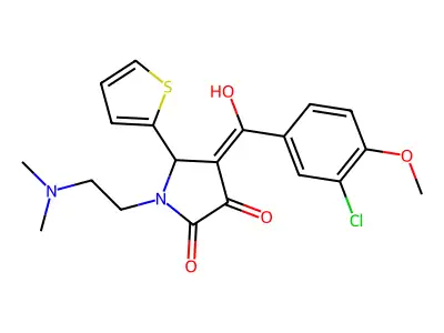 4-(3-chloro-4-methoxybenzoyl)-1-[2-(dimethylamino)ethyl]-3-hydroxy-5-(thiophen-2-yl)-2,5-dihydro-1H-pyrrol-2-one structure