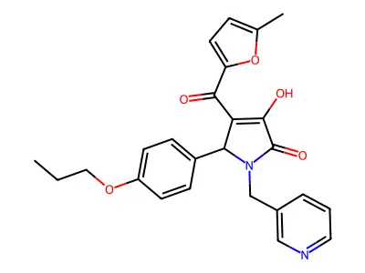 3-hydroxy-4-[(5-methyl(2-furyl))carbonyl]-5-(4-propoxyphenyl)-1-(3-pyridylmeth yl)-3-pyrrolin-2-one structure