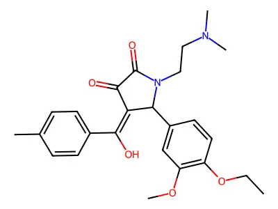 1-(2-dimethylaminoethyl)-5-(4-ethoxy-3-methoxyphenyl)-4-[hydroxy-(4-methylphenyl)methylidene]pyrrolidine-2,3-dione structure