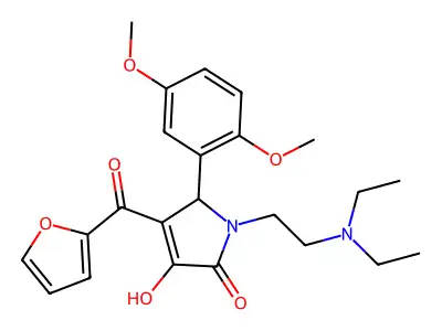 1-[2-(diethylamino)ethyl]-5-(2,5-dimethoxyphenyl)-4-(2-furylcarbonyl)-3-hydrox y-3-pyrrolin-2-one structure