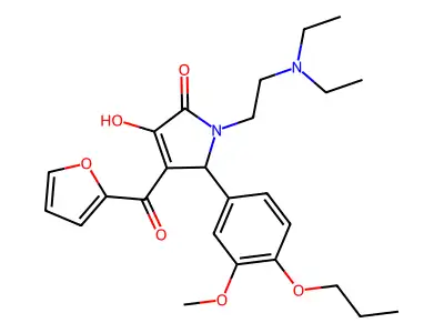 1-[2-(diethylamino)ethyl]-4-(2-furylcarbonyl)-3-hydroxy-5-(3-methoxy-4-propoxy phenyl)-3-pyrrolin-2-one structure