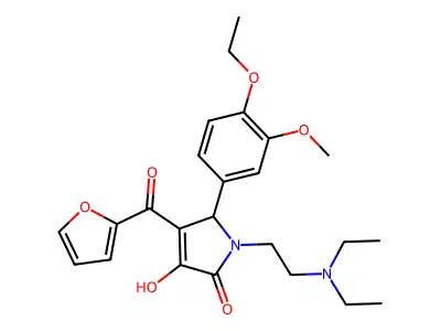 1-[2-(diethylamino)ethyl]-5-(4-ethoxy-3-methoxyphenyl)-4-(furan-2-ylcarbonyl)-3-hydroxy-1,5-dihydro-2H-pyrrol-2-one structure