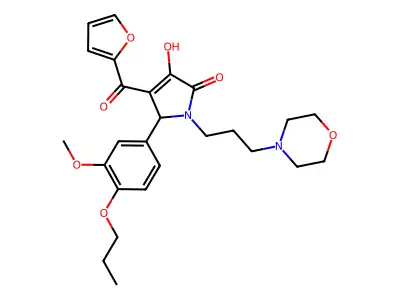 4-(2-furylcarbonyl)-3-hydroxy-5-(3-methoxy-4-propoxyphenyl)-1-(3-morpholin-4-y lpropyl)-3-pyrrolin-2-one structure