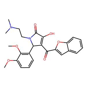 4-(benzo[d]furan-2-ylcarbonyl)-5-(2,3-dimethoxyphenyl)-1-[2-(dimethylamino)eth yl]-3-hydroxy-3-pyrrolin-2-one structure