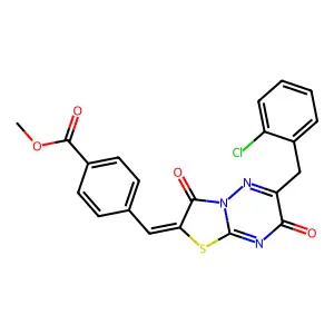 methyl 4-{(Z)-[6-(2-chlorobenzyl)-3,7-dioxo-7H-[1,3]thiazolo[3,2-b][1,2,4]triazin-2(3H)-ylidene]methyl}benzoate structure