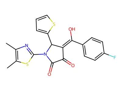 1-(4,5-dimethyl-1,3-thiazol-2-yl)-4-(4-fluorobenzoyl)-3-hydroxy-5-(thiophen-2-yl)-2,5-dihydro-1H-pyrrol-2-one structure