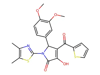 (4E)-5-(3,4-dimethoxyphenyl)-1-(4,5-dimethyl-1,3-thiazol-2-yl)-4-[hydroxy(thiophen-2-yl)methylidene]pyrrolidine-2,3-dione structure