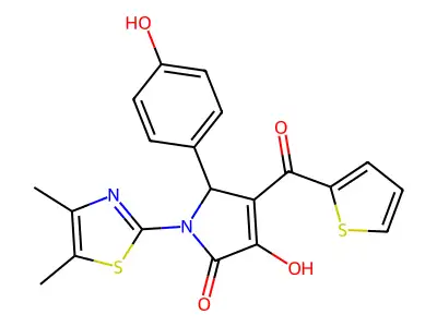 (4E)-1-(4,5-dimethyl-1,3-thiazol-2-yl)-5-(4-hydroxyphenyl)-4-[hydroxy(thiophen-2-yl)methylidene]pyrrolidine-2,3-dione structure