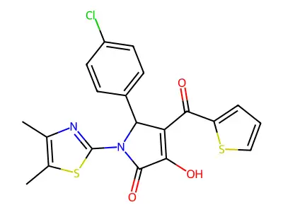 5-(4-chlorophenyl)-1-(4,5-dimethylthiazol-2-yl)-3-hydroxy-4-(thiophene-2-carbonyl)-1H-pyrrol-2(5H)-one structure