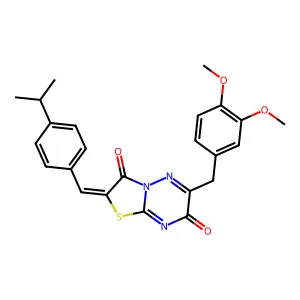 (2Z)-6-(3,4-dimethoxybenzyl)-2-[4-(propan-2-yl)benzylidene]-7H-[1,3]thiazolo[3,2-b][1,2,4]triazine-3,7(2H)-dione structure