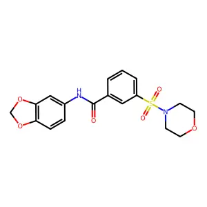 N-(2H-1,3-benzodioxol-5-yl)-3-(morpholine-4-sulfonyl)benzamide structure