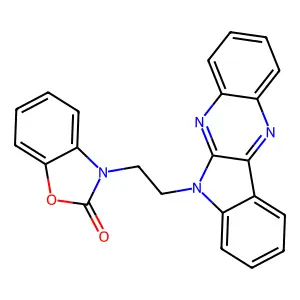 3-[2-(6H-indolo[2,3-b]quinoxalin-6-yl)ethyl]-1,3-benzoxazol-2(3H)-one structure