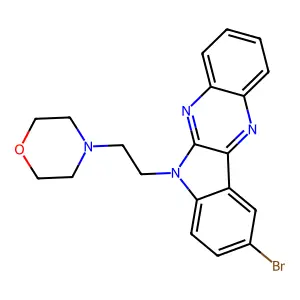 4-(2-(9-bromo-6H-indolo[2,3-b]quinoxalin-6-yl)ethyl)morpholine structure