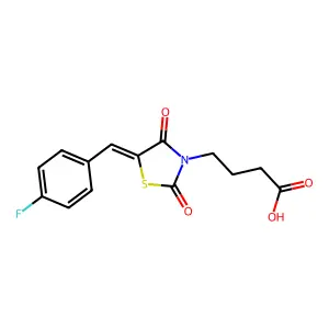 4-{5-[(4-Fluorophenyl)methylene]-2,4-dioxo-1,3-thiazolidin-3-yl}butanoic acid structure