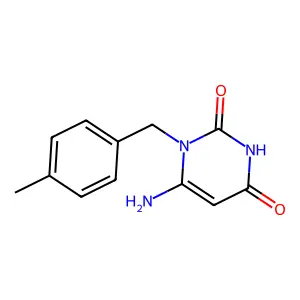 6-Amino-1-[(4-methylphenyl)methyl]-1,2,3,4-tetrahydropyrimidine-2,4-dione structure