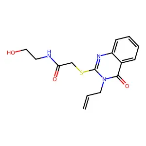 N-(2-hydroxyethyl)-2-(4-oxo-3-prop-2-enylquinazolin-2-yl)sulfanylacetamide structure