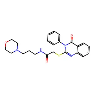 N-(3-morpholin-4-ylpropyl)-2-(4-oxo-3-phenylquinazolin-2-yl)sulfanylacetamide structure