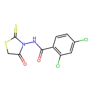 2,4-dichloro-N-(4-oxo-2-sulfanylidene-1,3-thiazolidin-3-yl)benzamide structure