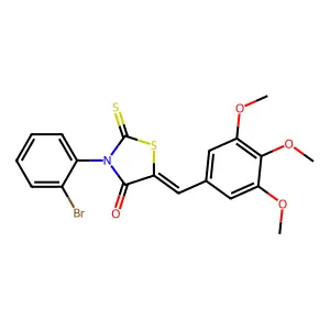 (Z)-3-(2-bromophenyl)-2-thioxo-5-(3,4,5-trimethoxybenzylidene)thiazolidin-4-one structure