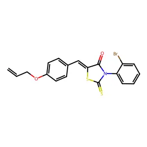 (5Z)-3-(2-bromophenyl)-5-[4-(prop-2-en-1-yloxy)benzylidene]-2-thioxo-1,3-thiazolidin-4-one structure