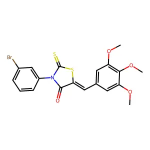 (Z)-3-(3-bromophenyl)-2-thioxo-5-(3,4,5-trimethoxybenzylidene)thiazolidin-4-one structure