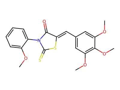 (Z)-3-(2-methoxyphenyl)-2-thioxo-5-(3,4,5-trimethoxybenzylidene)thiazolidin-4-one structure