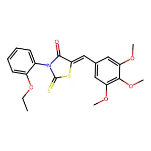 (5Z)-3-(2-ethoxyphenyl)-2-thioxo-5-(3,4,5-trimethoxybenzylidene)-1,3-thiazolidin-4-one structure