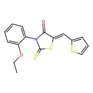 (5Z)-3-(2-ethoxyphenyl)-5-(thiophen-2-ylmethylidene)-2-thioxo-1,3-thiazolidin-4-one structure