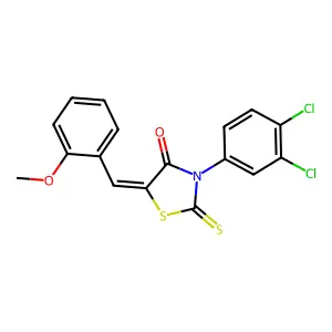 (Z)-3-(3,4-dichlorophenyl)-5-(2-methoxybenzylidene)-2-thioxothiazolidin-4-one structure