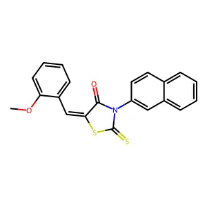 (E)-5-(2-methoxybenzylidene)-3-(naphthalen-2-yl)-2-thioxothiazolidin-4-one structure