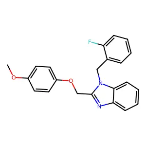 1-[(2-Fluorophenyl)methyl]-2-[(4-methoxyphenoxy)methyl]benzimidazole structure