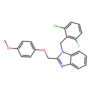 1-[(2-Chloro-6-fluorophenyl)methyl]-2-[(4-methoxyphenoxy)methyl]benzimidazole structure