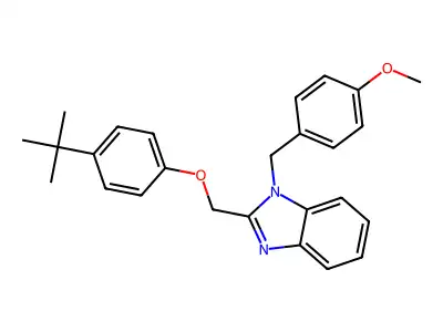 2-((4-(tert-butyl)phenoxy)methyl)-1-(4-methoxybenzyl)-1H-benzo[d]imidazole structure